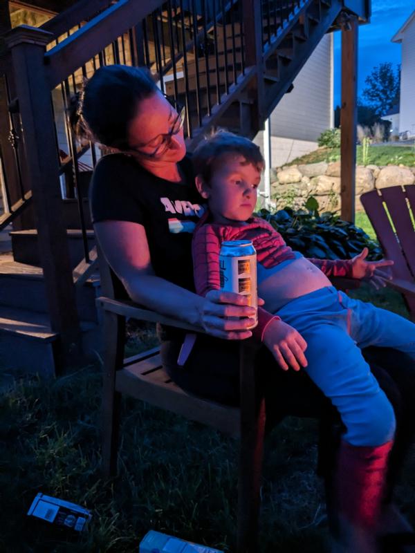 Sam snuggled with Alison quite a bit on our trip