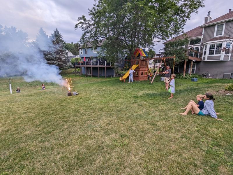 Setting off fireworks