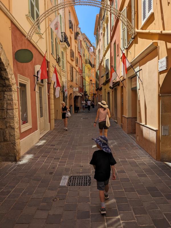 Walking through town