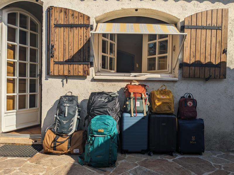 Our bags before we headed out