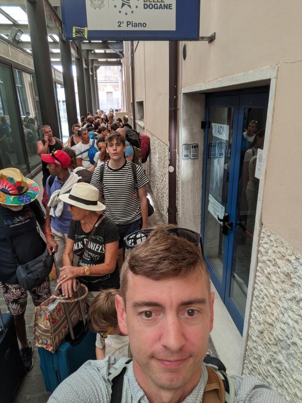 Security line for the ferry