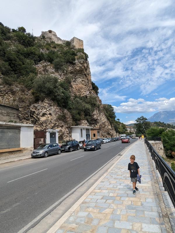 Looking up to where we came down from