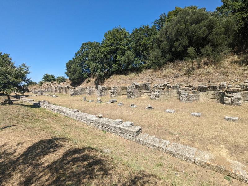 Old walkway with porticoes