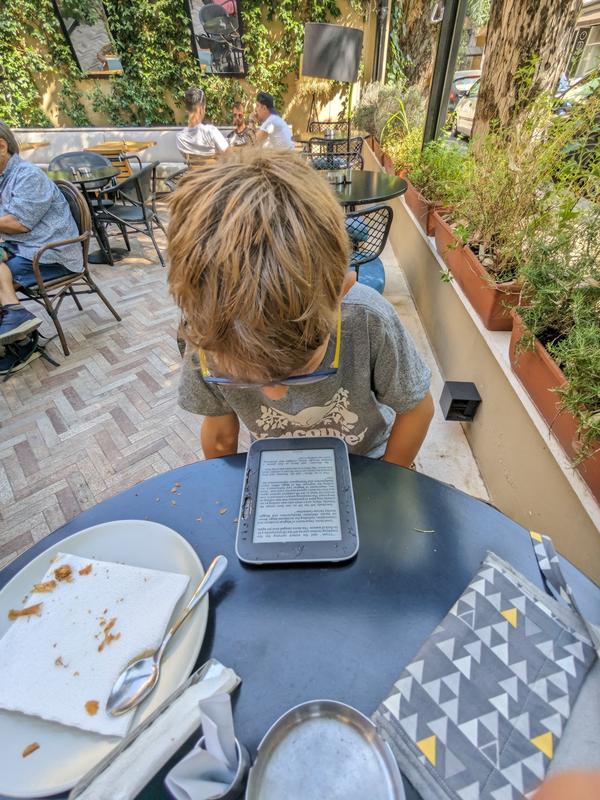 Ben and me out at a cafe