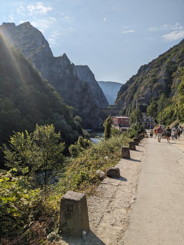 Walking towards the canyon