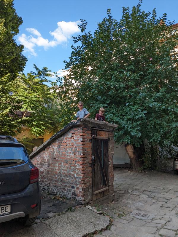 Kids playing in the courtyard of our place