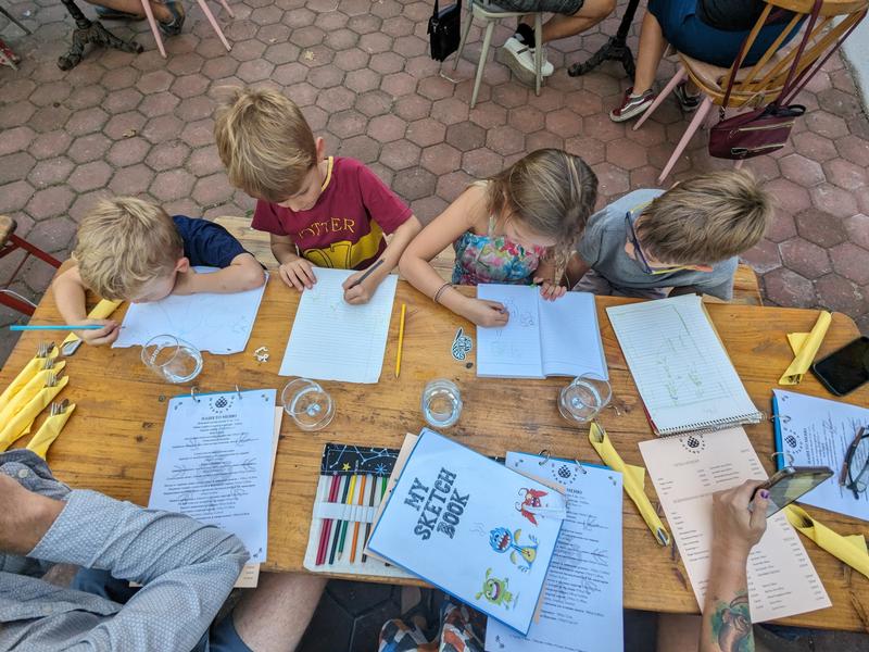 Drawing before dinner