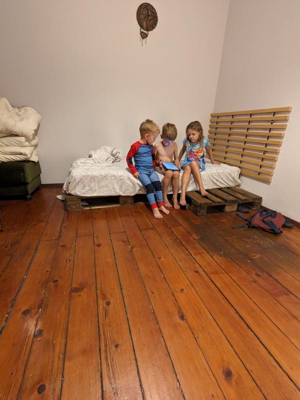 Sam and Ember reading at bedtime.