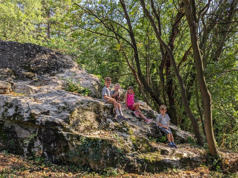 Kids climbing around