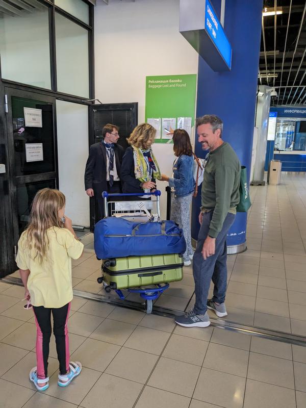 Picking up our luggage