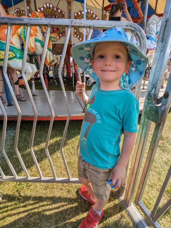 Waiting in line for the carousel