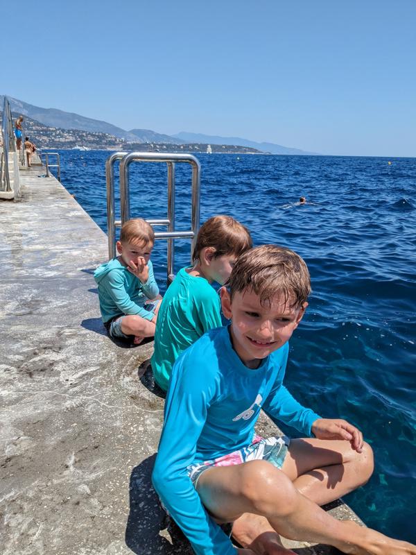Swimming off the pier