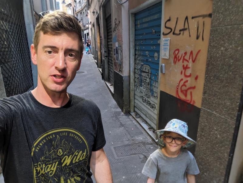 Ben and Dad out for a walk