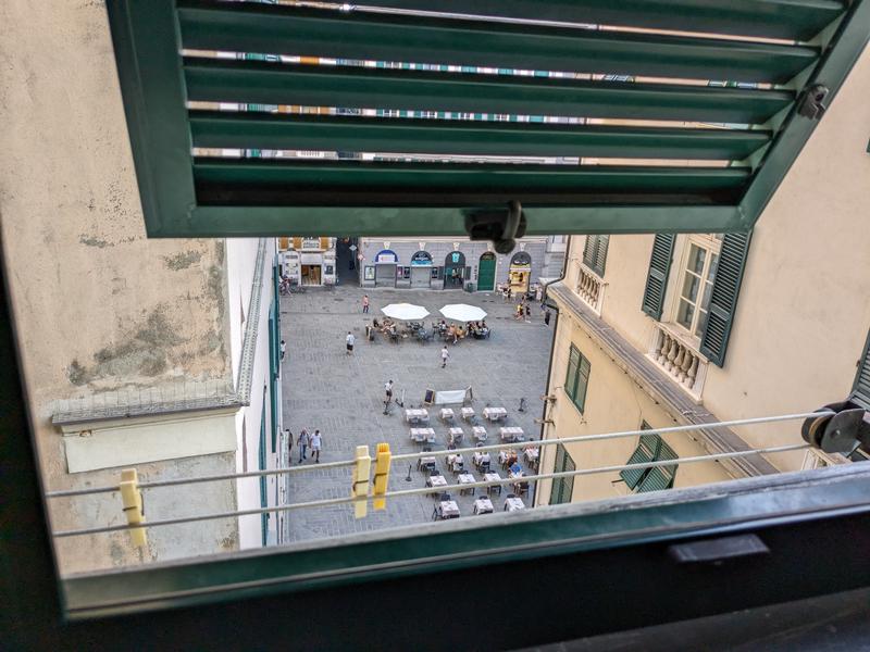 The view of the piazza from our window.