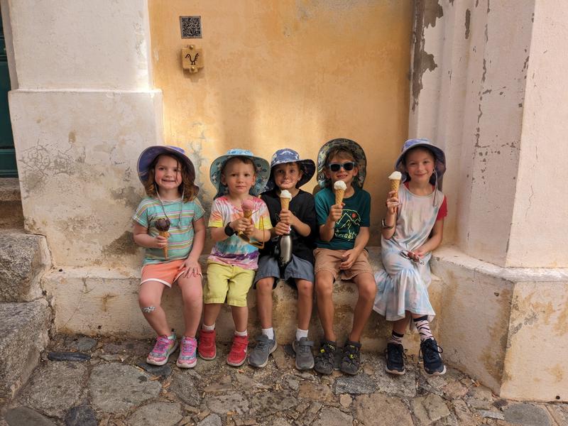 Kids + gelato = happiness