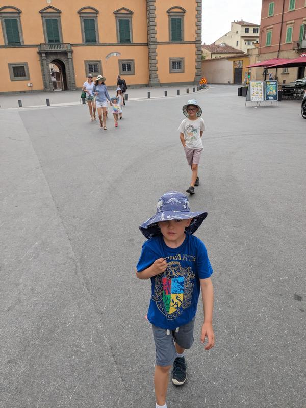 Walking to the tower