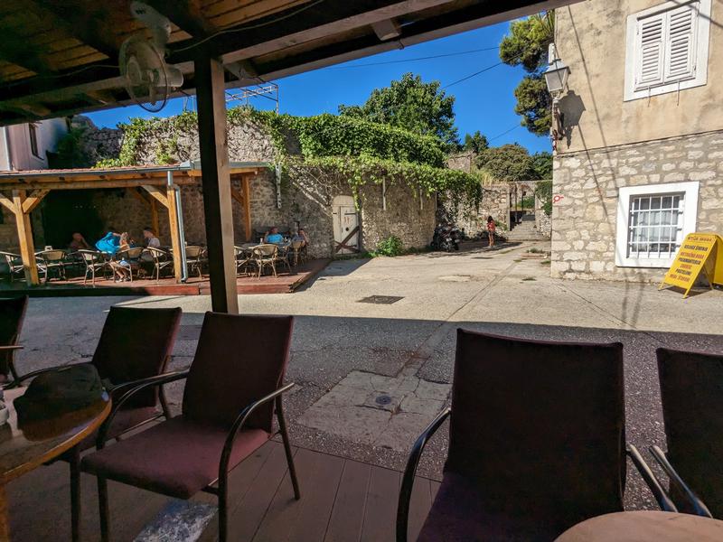 Coffee within the old city walls