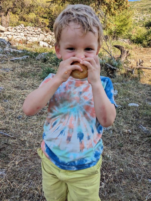 Ham and butter sandwich