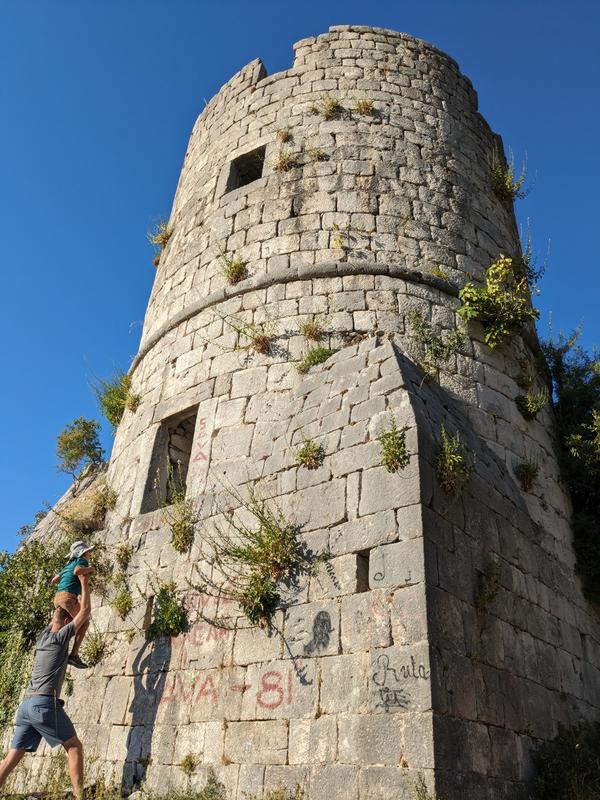 Storming the tower at sunset