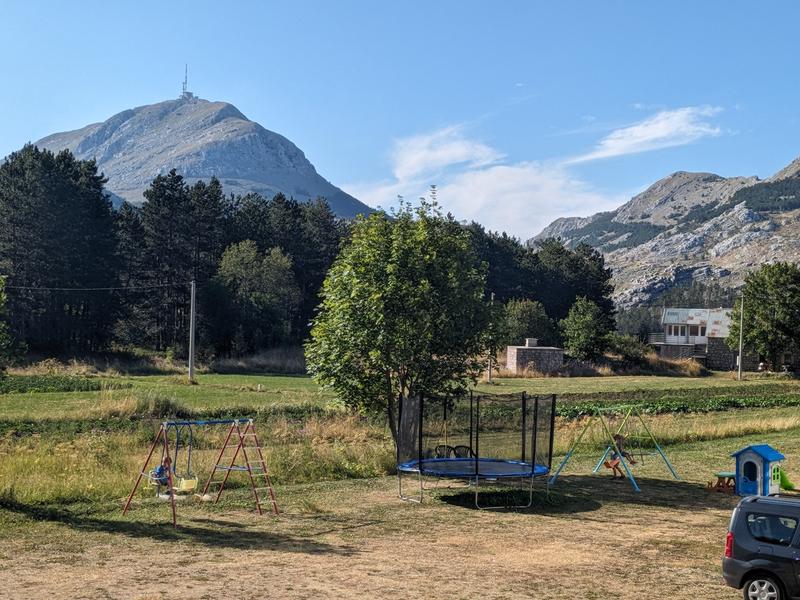 Kids playing outside before dinner