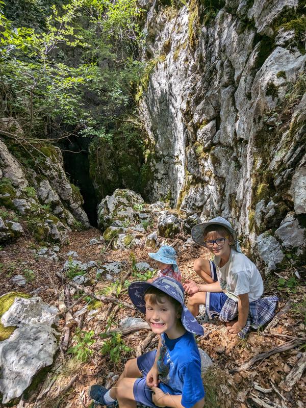 Peeking into a massive cave