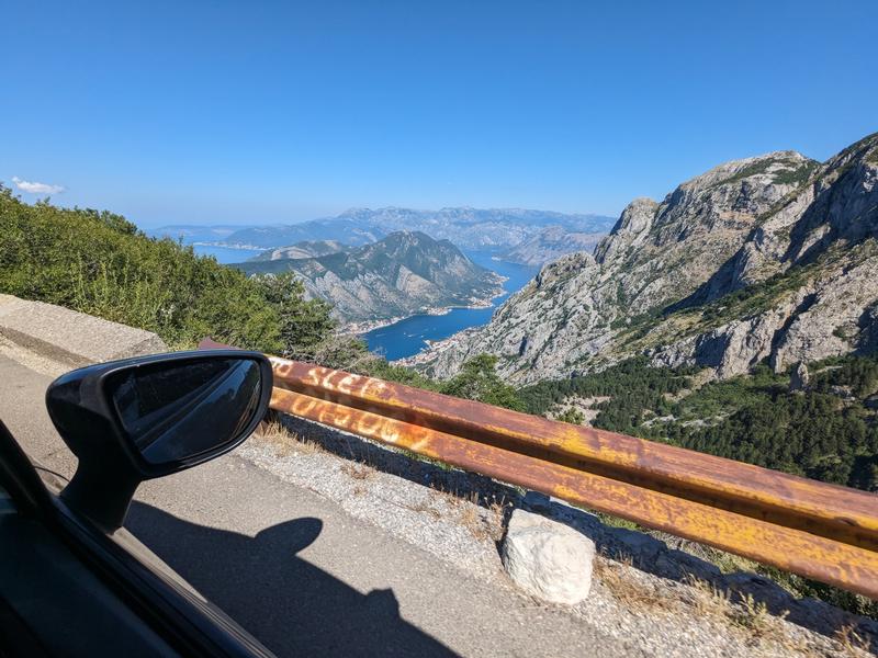 On the way down the mountain