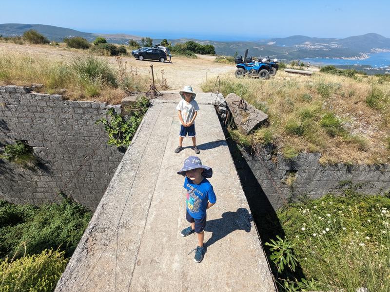 Kids overlooking the moat