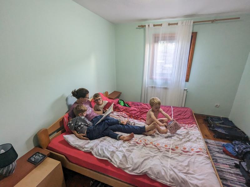 Mom reading before bed