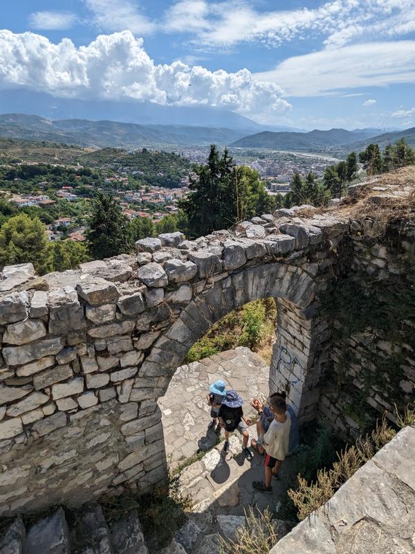 Looking down on the kids...and Berat