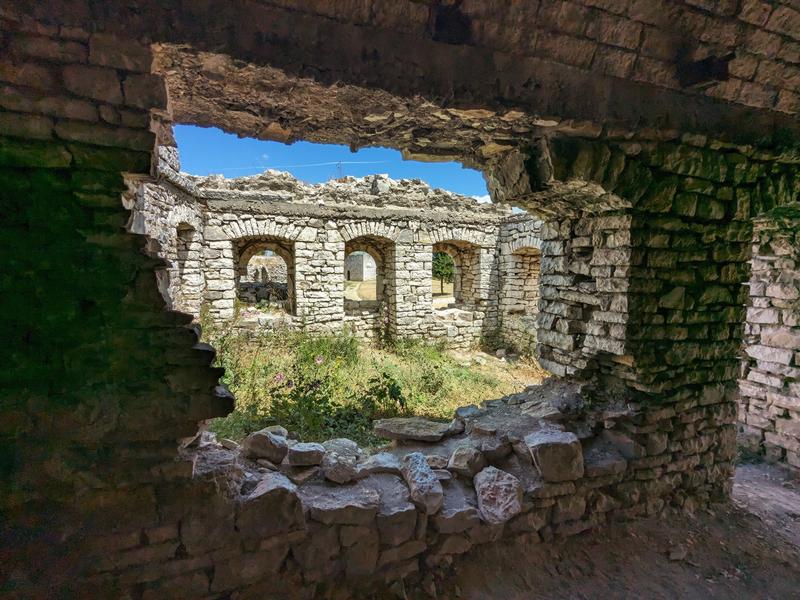 Looking through an old building