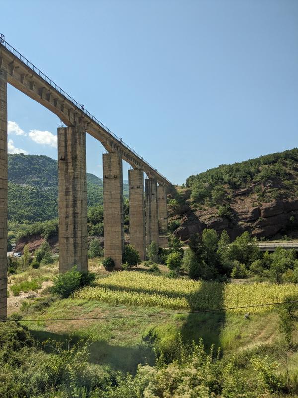 Concrete train bridge