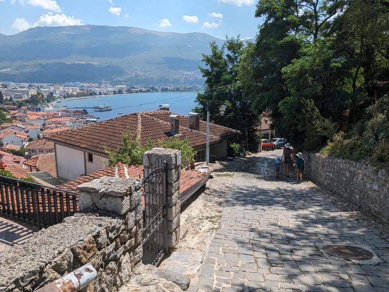 Walking to lunch in town