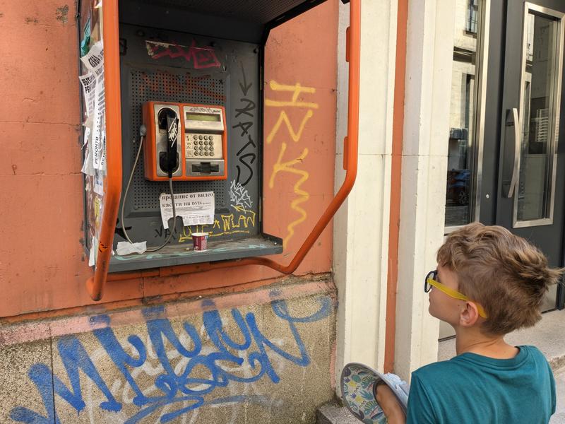 This is what they used to call a "phone booth".