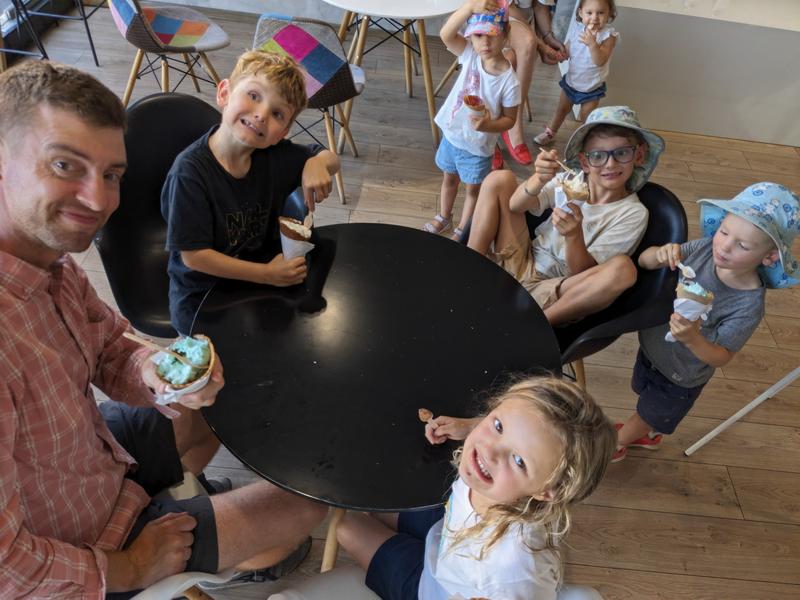 Ice-cream reward for a lot of walking