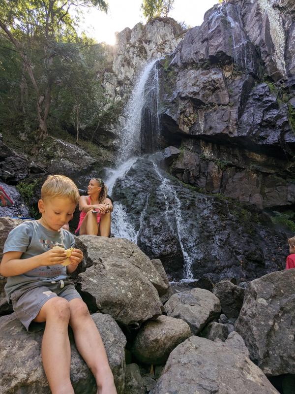 At the foot of the falls