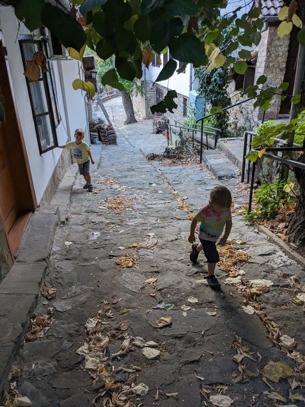 The town is built into a hill