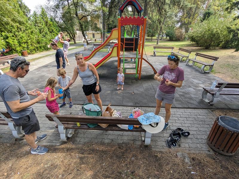 Lunch at the playground.