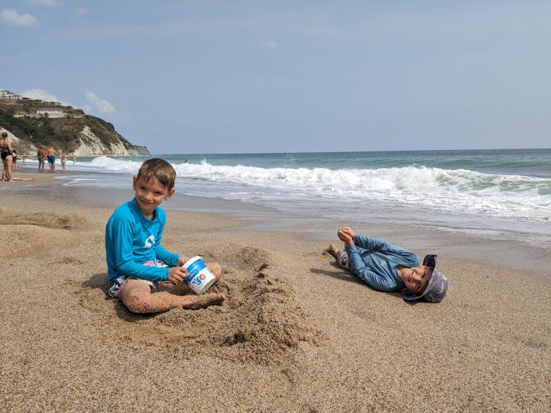Kids playing at the beach