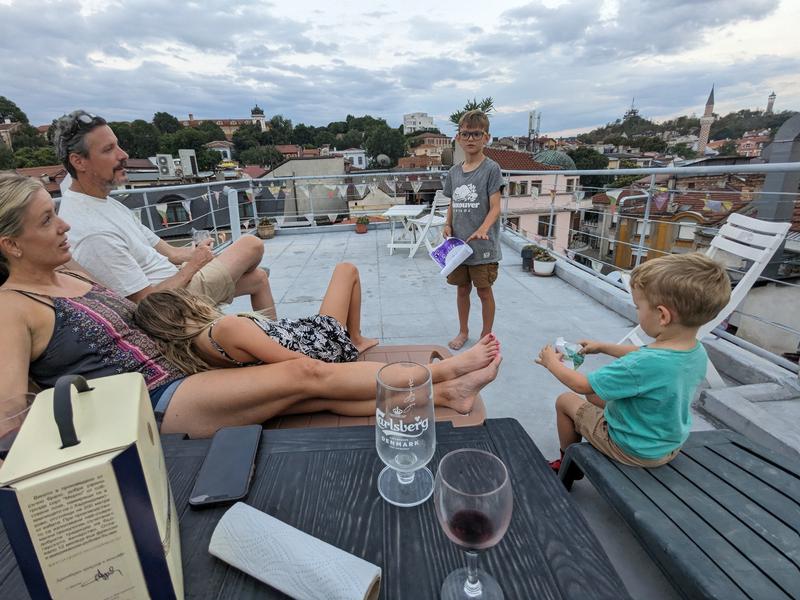 Ben telling a ghost story based on his drawing