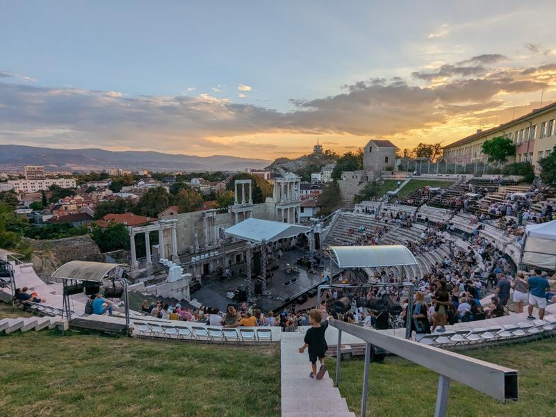 Entering the amphitheater