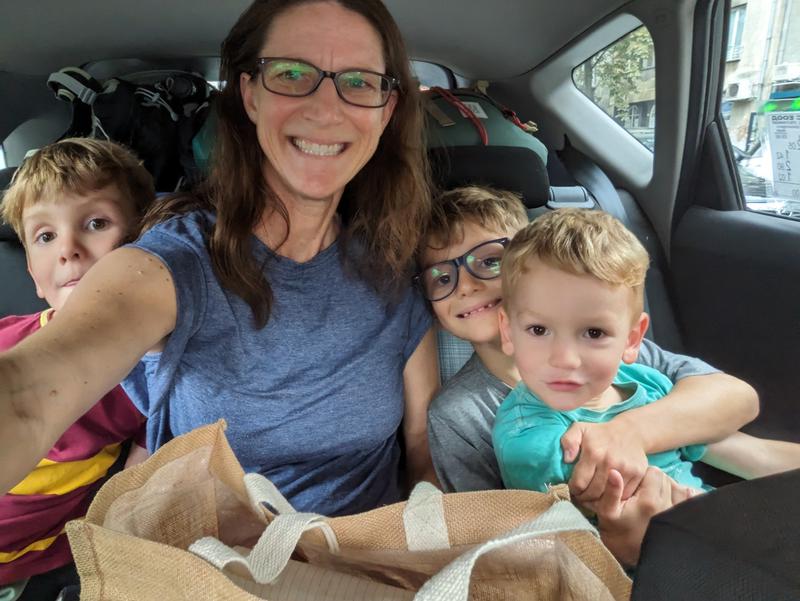 In the taxi to the train