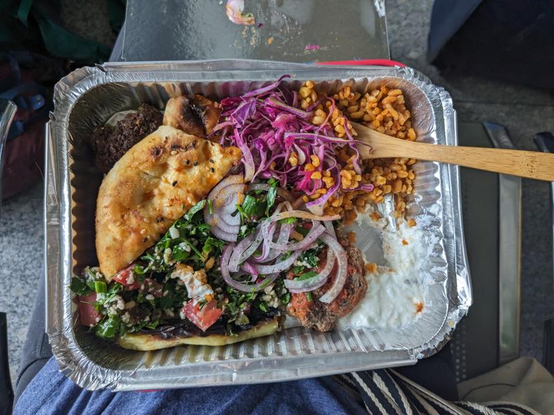 Leftovers from last night's dinner.  Yummy